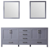 Jacques 80" Dark Gray Double Bathroom Vanity Cabinet, 30" Wall Mirrors