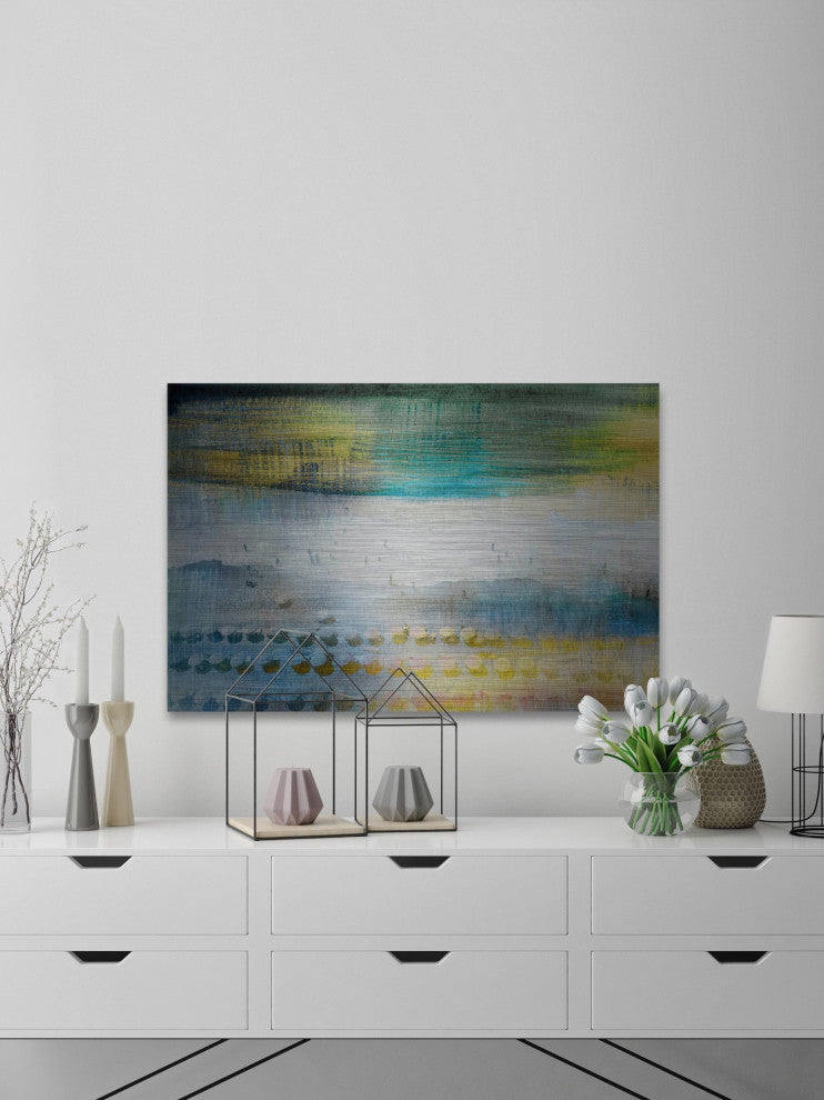 "Under Umbrellas" Painting Print on Brushed Aluminum, 45"x30"