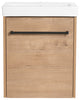 GDF Studio 18" Wall-Mounted Vanity, Ceramic Sink, Imitative Oak