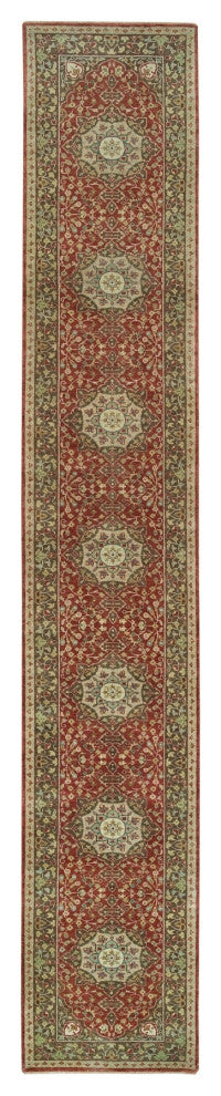 Turkey Red Antiqued Haji Jalili Design Hand Knotted Wool XL Runner Rug 2'8"x16'