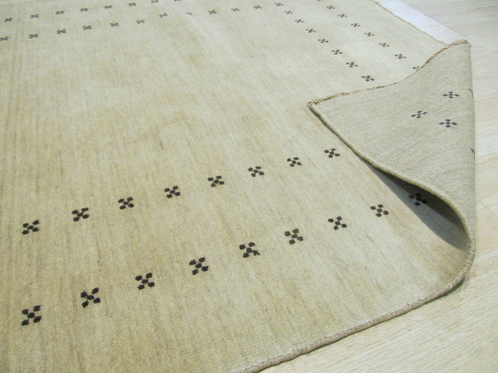 Beige Transitional Solid Lori Baft Area Rug