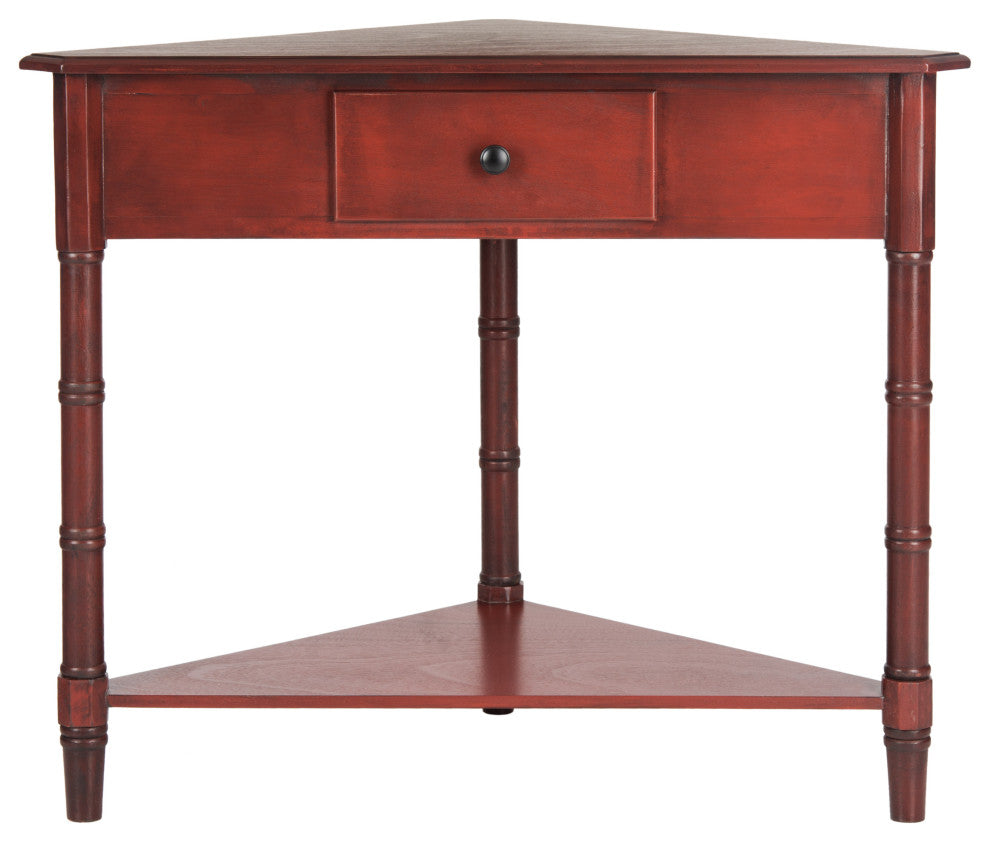 Safavieh Gomez Corner Table With Storage Drawer, Red