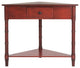 Safavieh Gomez Corner Table With Storage Drawer, Red
