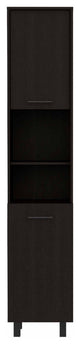 Sheffield 2-Door Pantry Cabinet, with 2 Open Shelves, Black