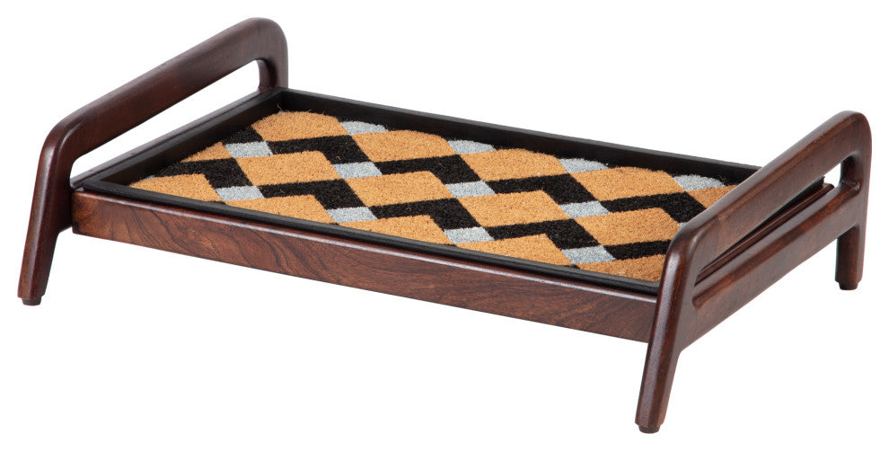 Single-Tier Brown Stand With 2-Pair Rubber Boot Tray Mt. Tam