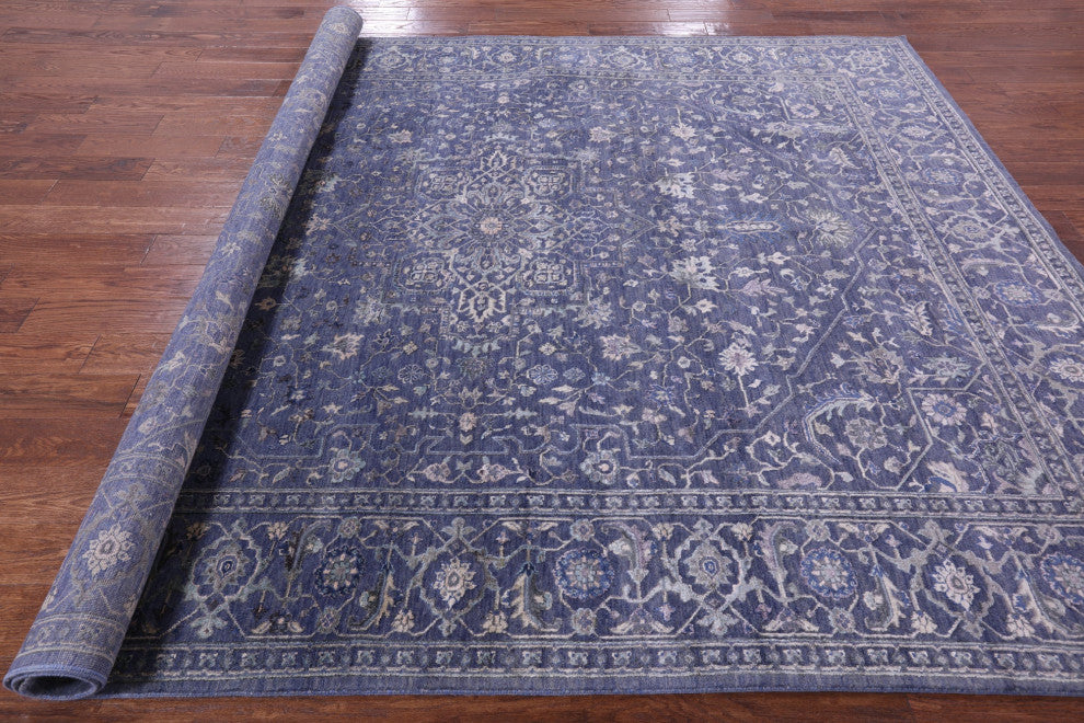 8' 0" X 10' 1" Persian Heriz Serapi Hand Knotted Wool & Silk Rug - Q15538