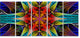 Colorful Fractal Stained Glass, Abstract Canvas Art Print, 60"x28", 5 Panels