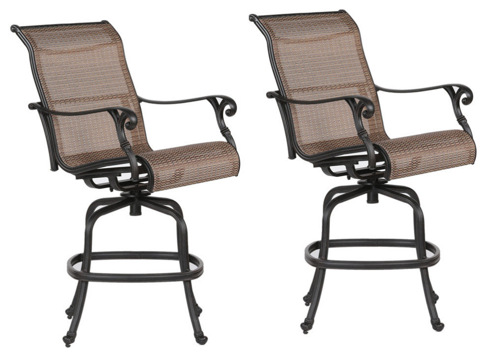 Stinson Sling Bar Stool With Aluminum Frame, All-Weather,Set of 2