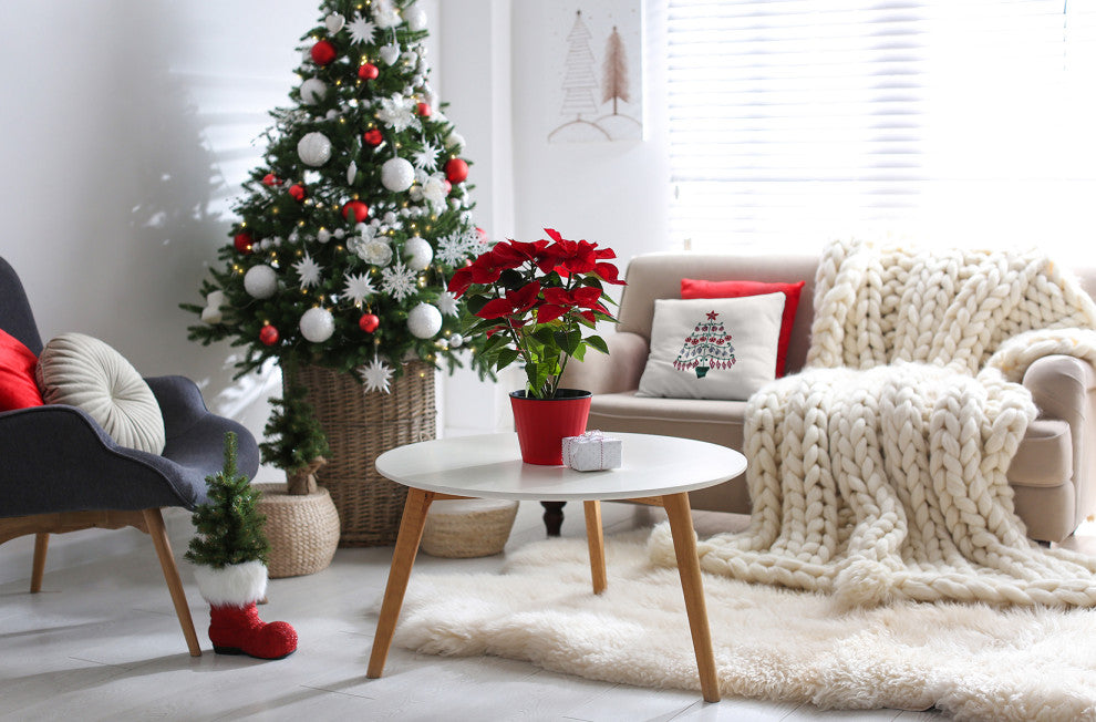 Christmas Green Colored Beach Tree Christmas Polyester Throw Pillow, 16"x16"