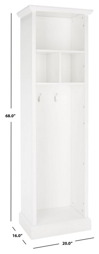 Safavieh Layli 4 Shelf 2 Hook Hall Tree, Antique White