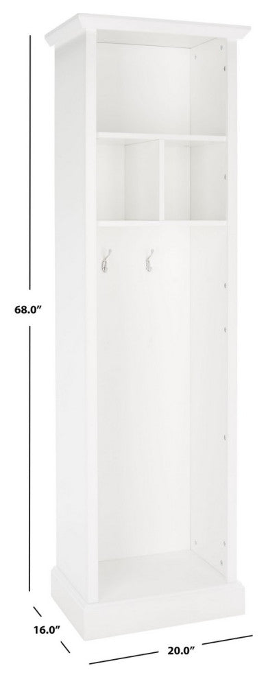 Safavieh Layli 4 Shelf 2 Hook Hall Tree, Antique White