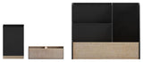 Comerford 3 Piece Metal and Wood Organizer Set, Black