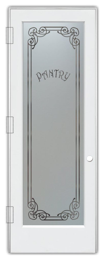 Pantry Door - Naples Harrington - Primed - 28" x 80" - Knob on Right - Push Open