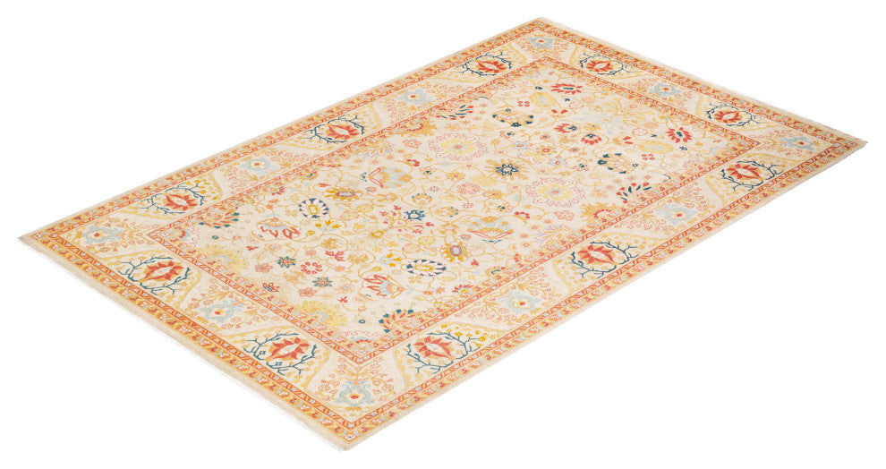 Mogul, One-of-a-Kind Hand-Knotted Area Rug Ivory, 5' 1 x 7' 10
