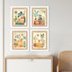 Urban Jungle Dogs Framed Art, 4-Piece Set