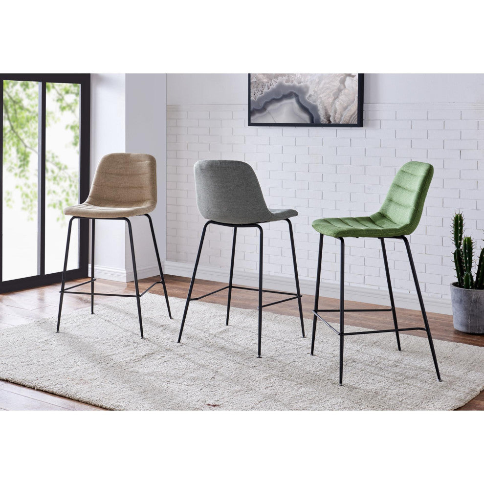 Caleb Fabric Counter Stool, Set of 4, Penta Linen