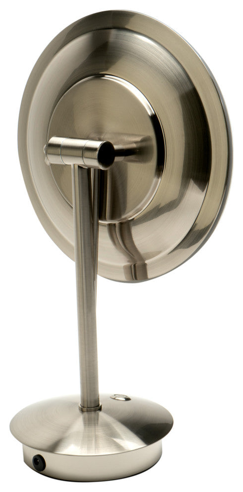 ALFI brand ABM9FLED-BN Brushed Nickel Tabletop Round 9" Mirror with Light