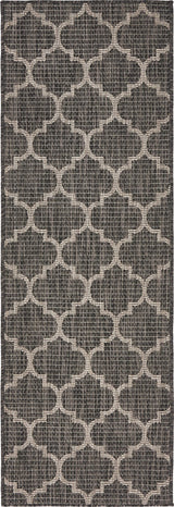 Unique Loom Black Trellis Outdoor 2' 0 x 6' 0 Runner Rug