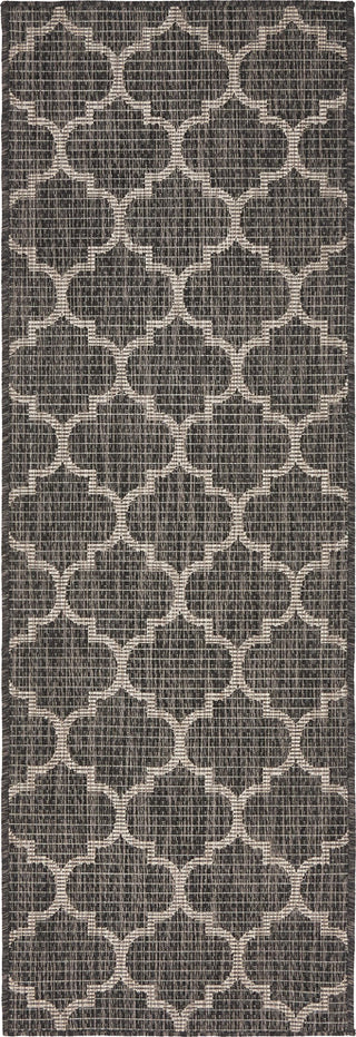 Unique Loom Black Trellis Outdoor 2' 0 x 6' 0 Runner Rug