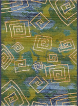 Unique Loom Blue Vortex Outdoor 2' 2 x 3' 0 Area Rug
