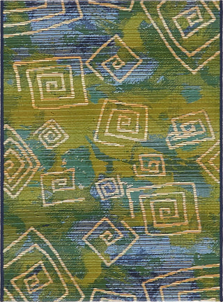 Unique Loom Blue Vortex Outdoor 2' 2 x 3' 0 Area Rug