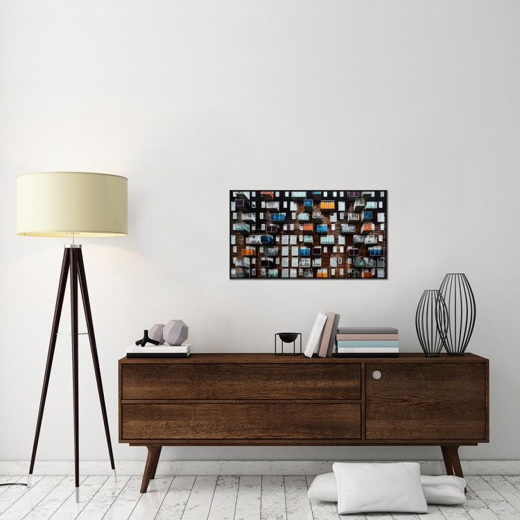 "Balconia" Framed Canvas Giclee by Pixxelpark, 37x21"