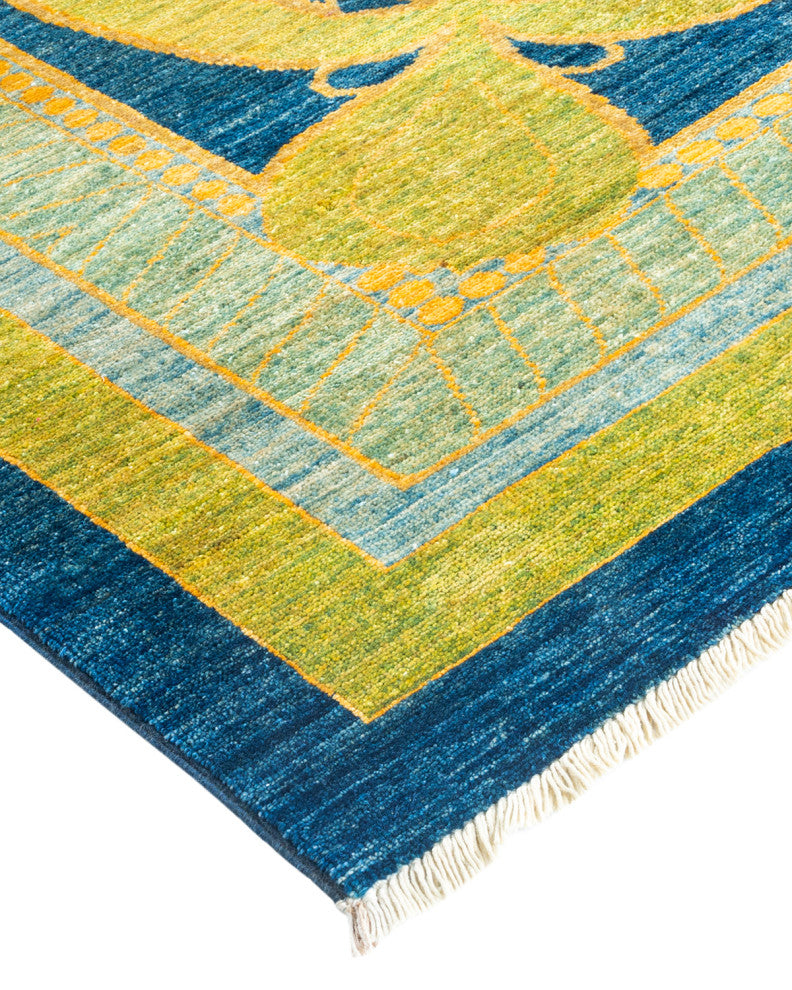 Arts and Crafts, One-of-a-Kind Handmade Area Rug Blue, 17'4"x12'1"