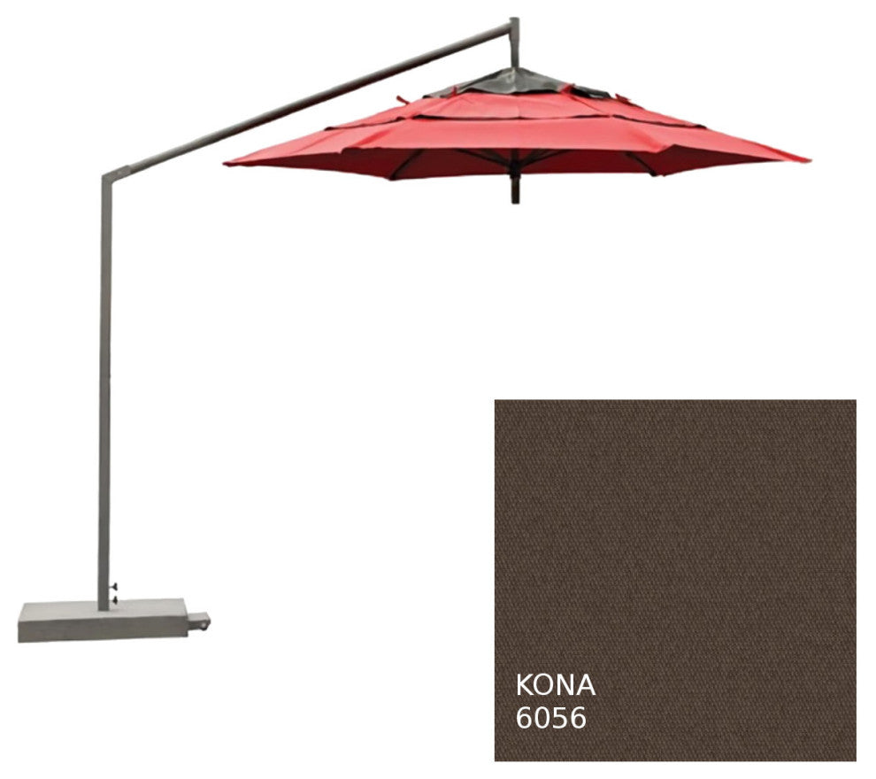 Cantilever 6 Rib 9' Hexagon Market Umbrella, Kona