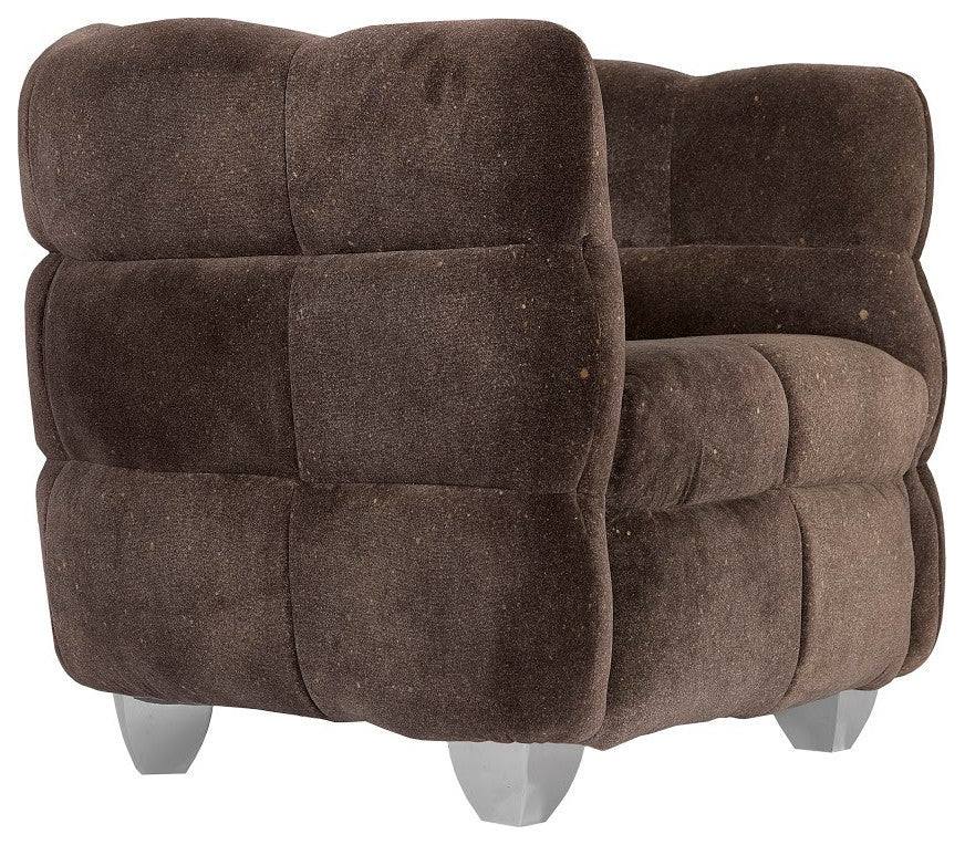 Cloud Club Chair, Stainless Steel Legs, Distressed Gray