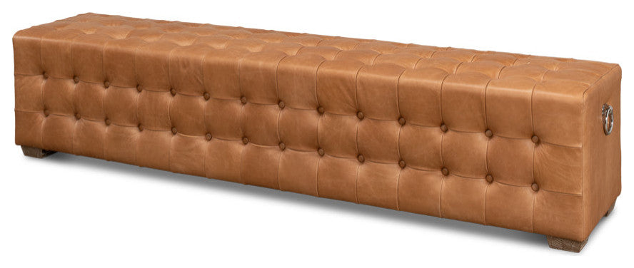Beam Bench Tufted Leather