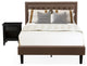 2 Pc Set, 1 Full Platform Bed Brown, Headboard, 1 Wooden Nightstand, Black Legs