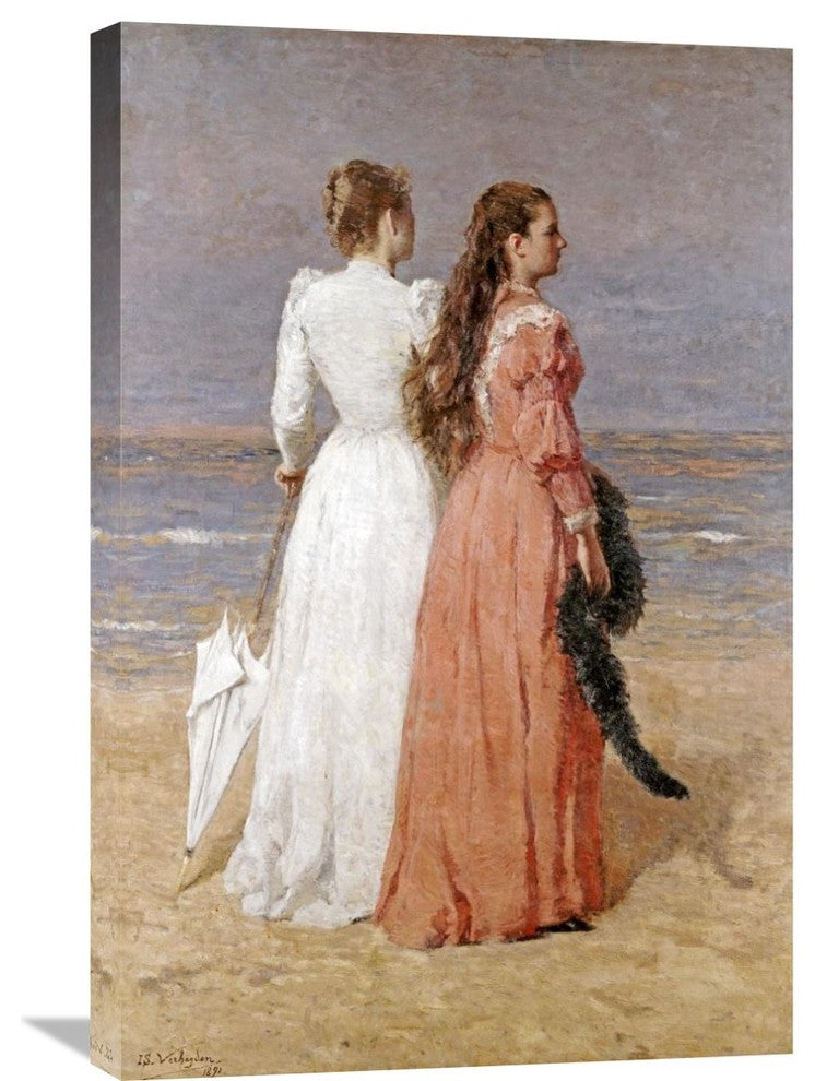 "Elegant Women on a Beach" Artwork