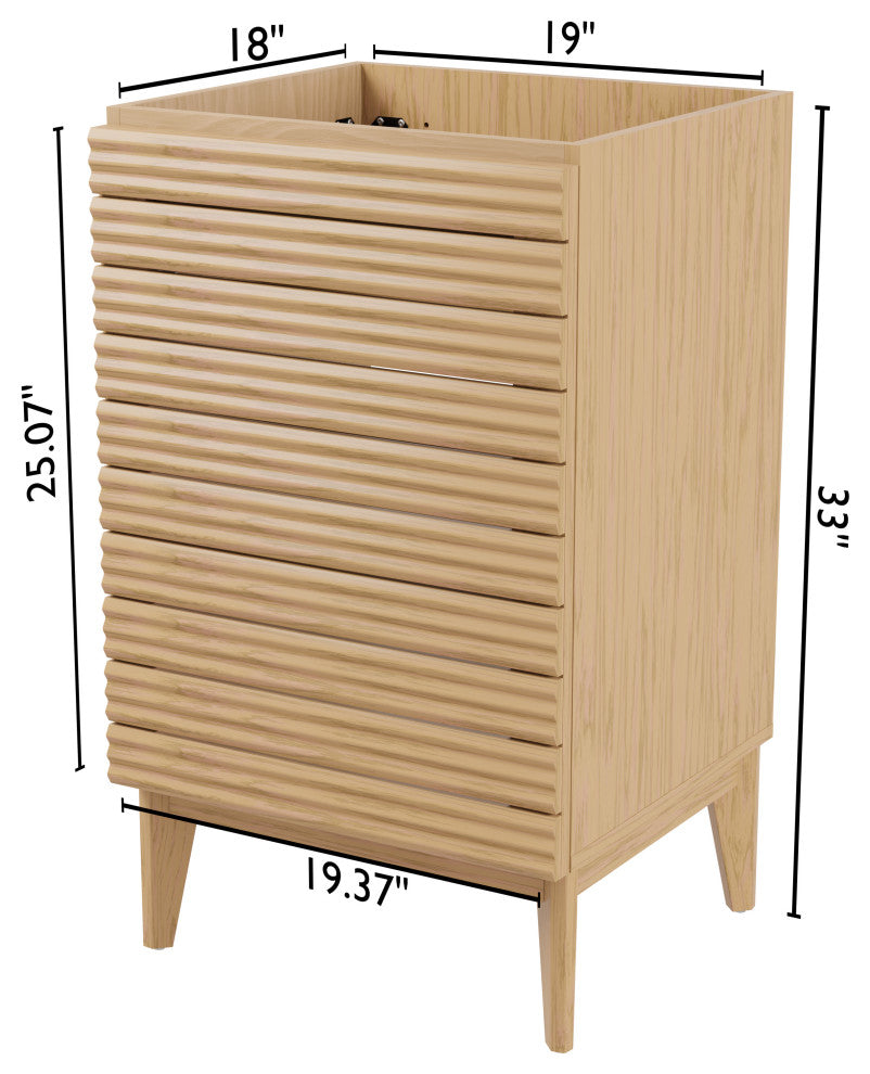 20" Modern Farmhouse 2-Shelf Bath Vanity Cabinet Only (Sink Basin not Included)