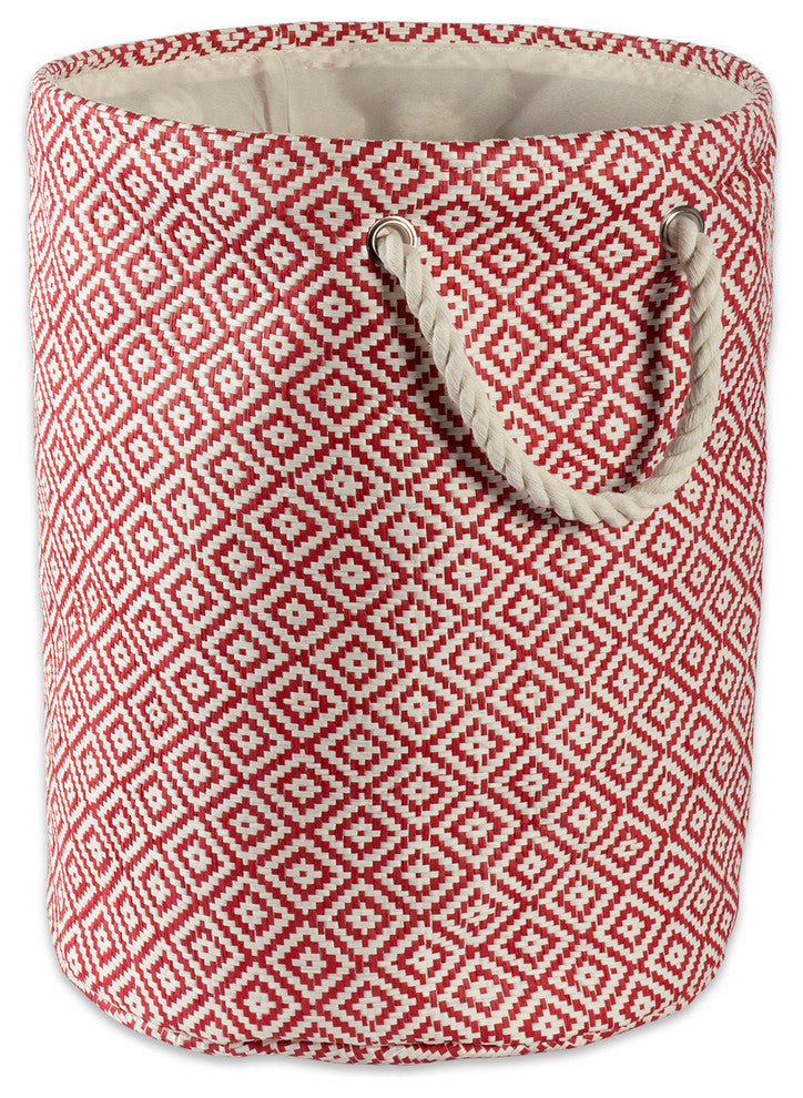 DII Paper Bin Geo Diamond Rust Round Medium 17"x14"x14"