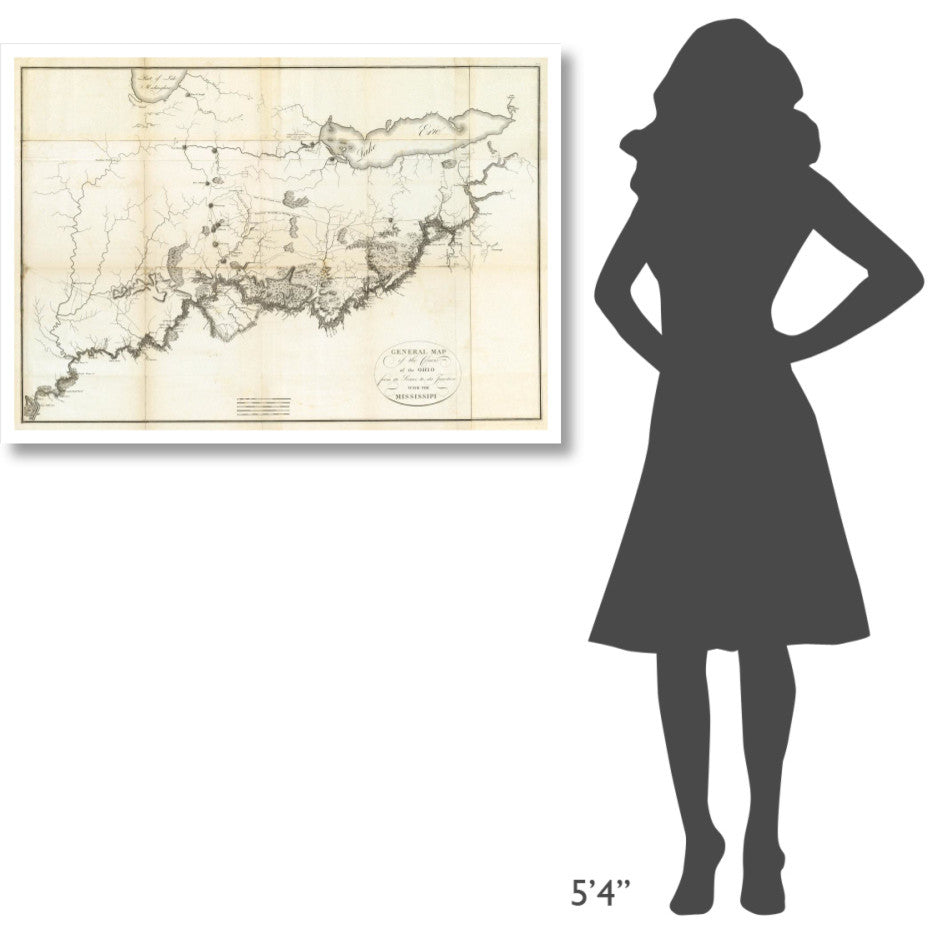 "General Map of the Course of the Ohio, 1796" Paper Art, 42"x30"