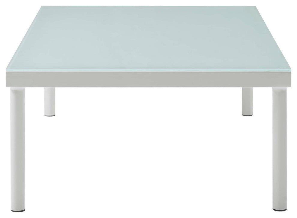 Lounge Sectional Sofa Chair Table Set, Sunbrella, Aluminum, Gray, Outdoor