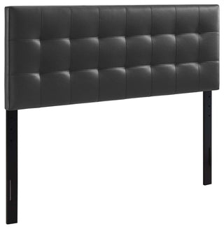 Lily Full Upholstered Vinyl Headboard, Black