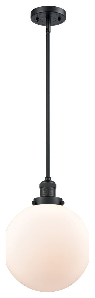 X-Large Beacon 1-Light Mini Pendant, Matte Black, Matte White