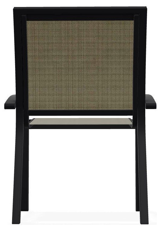 Kendall Sling Stackable Outdoor Dining Chair, Elevation Stone/Black