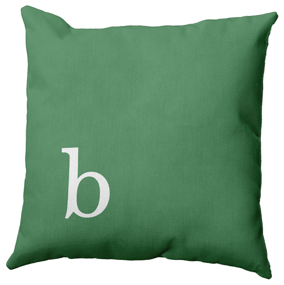 18"x18" Modern Monogram Decorative Throw Pillow, Sage