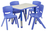 Blue Plastic Height Adjustable Activity Table Set