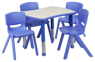 Blue Plastic Height Adjustable Activity Table Set