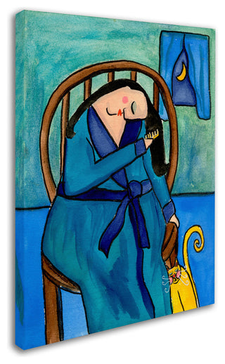 Wyanne 'Big Diva Combing Her Hair At Midnight' Canvas Art, 47"x35"