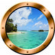 VWAQ Beach Porthole Ocean Wall Decal, 20" Diameter