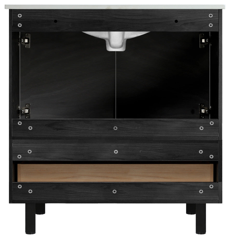 Fine Fixture Bathroom Vanity and Sink, 24"Clasic Gray ADA Compliant, Walnut, 36"