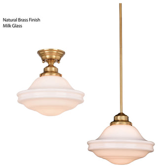Vaxcel Lighting C0176 Huntley 1 Light 12"W Semi-Flush Ceiling - Natural Brass