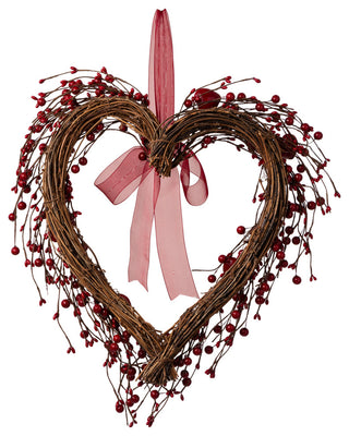 17"H Valentine's Berry Heart Wreath