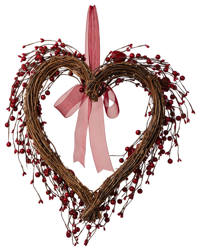 17"H Valentine's Berry Heart Wreath