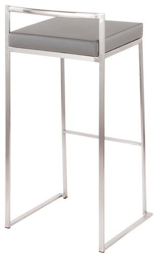 LumiSource Fuji Barstool, Stainless Steel Set of 2, Grey