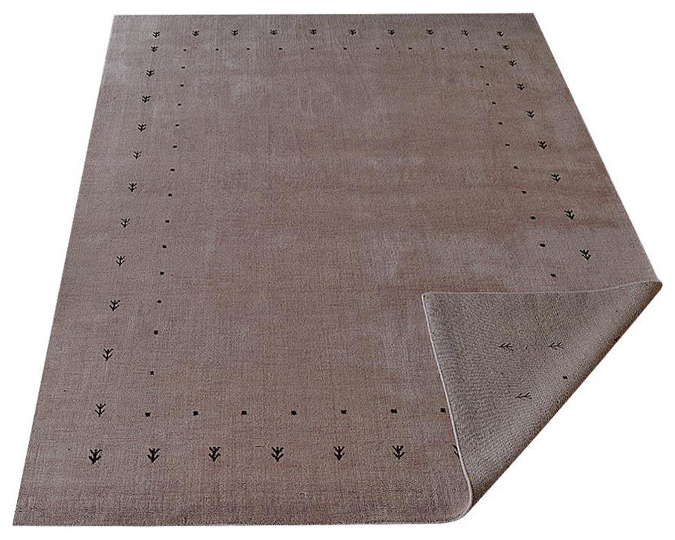 HAND KNOTTED LOOM WOOL ECO-FRIENDLY AREA RUGS - Rectangle, Beige, Contemporary
